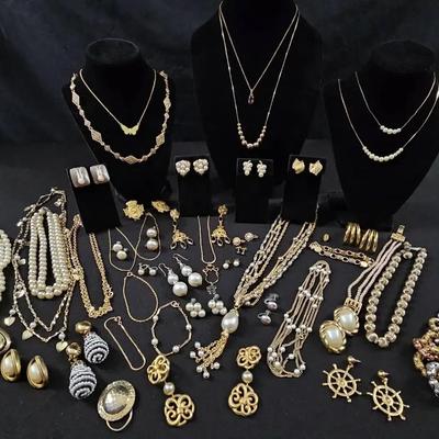 Gold-Tone & Pearl Jewelry Collection Featuring Kramer, Giovanni & Sarah Coventry