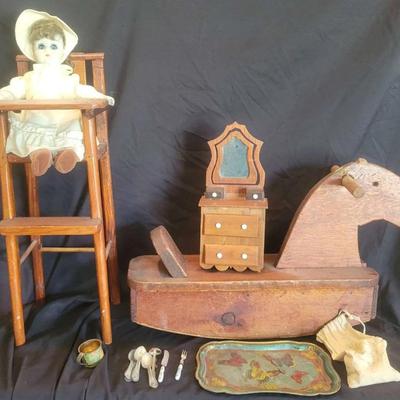 Antique Wooden Children’s Toys and Accessories