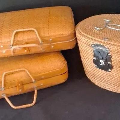 Bamboo Travel Cases and Woven Basket