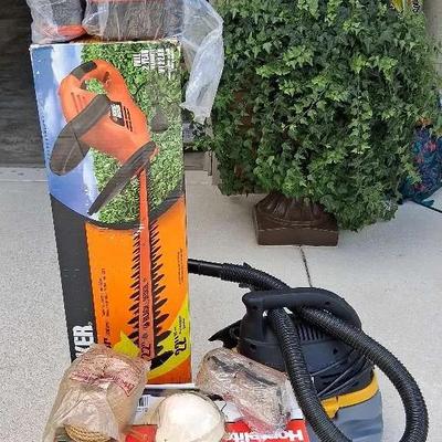 Black & Decker Hedge Trimmer, Homelite Electric Blower, Stinger Wet/Dry Vacuum & More