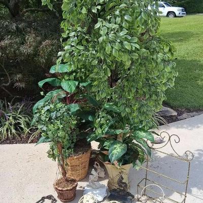 Tall Faux Tree & Decorative Home Accents Featuring Brass Butterflies
