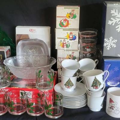 Holiday Glassware & Dinnerware Featuring Mikasa and Snowflake Goblets