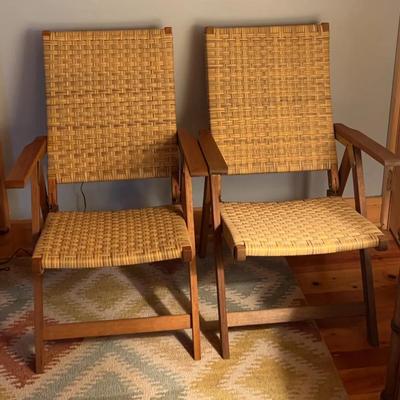 Two Folding Woven Chairs