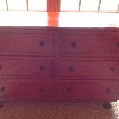 Red Washed Chest Of Drawers