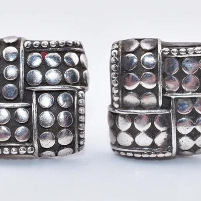 John Hardy - Sterling Silver Square Dot Earrings