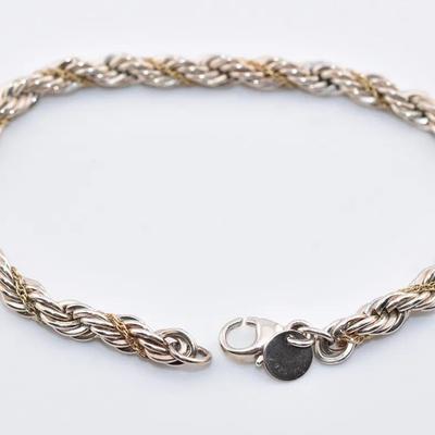 Tiffany & Co - Sterling Silver & 18k Yellow Gold Twisted Rope Bracelet