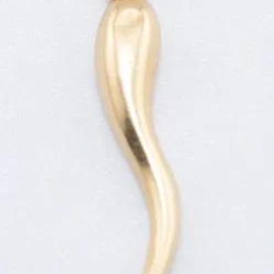 14k Yellow Gold Italian Horn Pendant