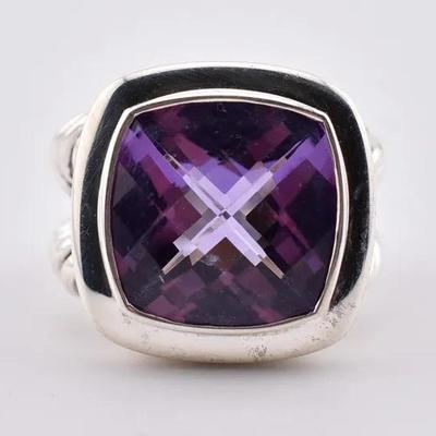 David Yurman - Albion Sterling Silver 9.2 Carat Amethyst Ring