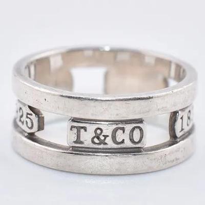 Tiffany & Co - 1837 Sterling Silver Element Open Band Ring