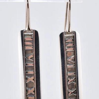 Tiffany & Co - Atlas Sterling Silver Dangle Bar Earrings