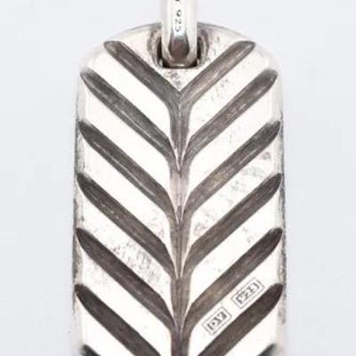 David Yurman - Sterling Silver Chevron Tag Pendant