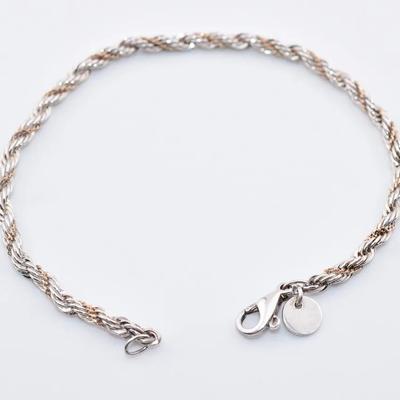 Tiffany & Co - Sterling Silver & 14k Yellow Gold Twisted Rope Bracelet