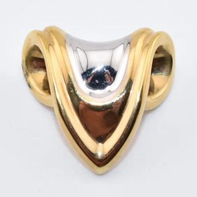 14k Yellow & White Gold Abstract Rams Head Pendant