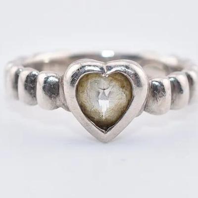 John Hardy - Sterling Silver Topaz Heart Ring
