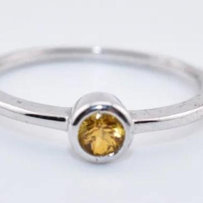 Sterling Silver Yellow Sapphire Ring
