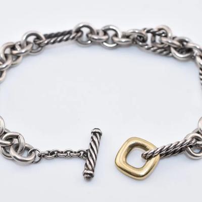 David Yurman - Sterling Silver & 18k Yellow Gold Figaro Bracelet