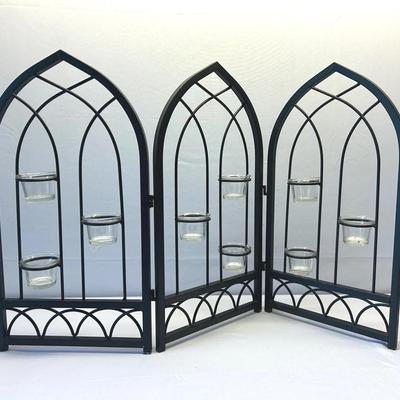 Metal And Glass Candle Screen