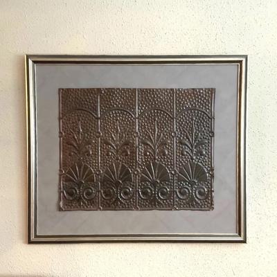 Framed Hand-Punched Tin Artwork
