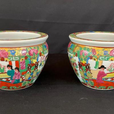 Rose Medallion Porcelain Planter