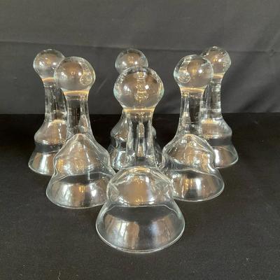 Six Vintage Glass Stirrup Cup