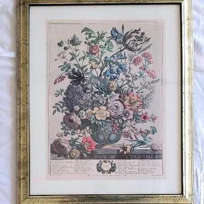 "May" Flower of the Month Framed Vintage Print