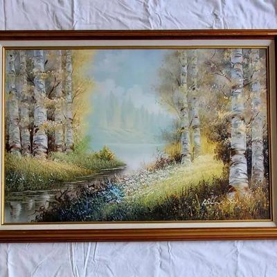 Beautiful Landscape Painting- Birch Trees 