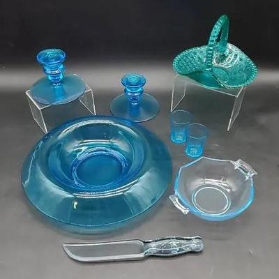 Beautiful Blue Glassware 