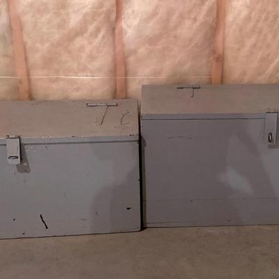 (2) Wooden Storage Boxes