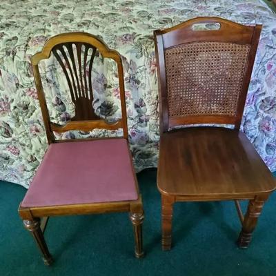 (2) Wooden Chairs