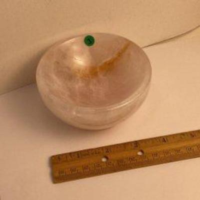 Rose quartz bowl