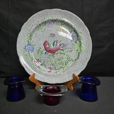 St111 copeland late spider man porcelain parrot plate and more