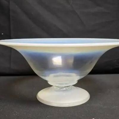 St110 opalescent glass bowl and fenton oil and vinegar bottle
