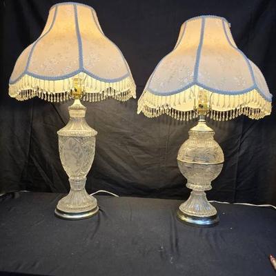 Ct613v table lamps crystal and cut glass