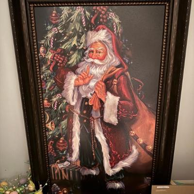 FRAMED SANTA CLAUSE ART PRINT