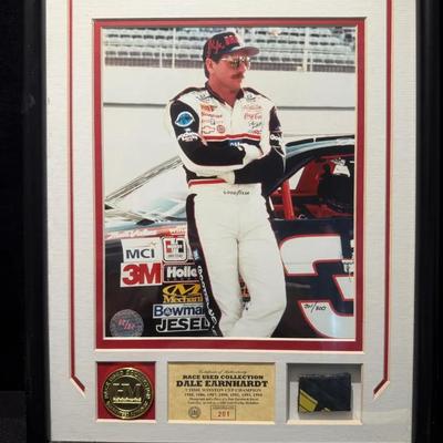 Limited ed dale earnhardt shadow box w: authentic used tire & more