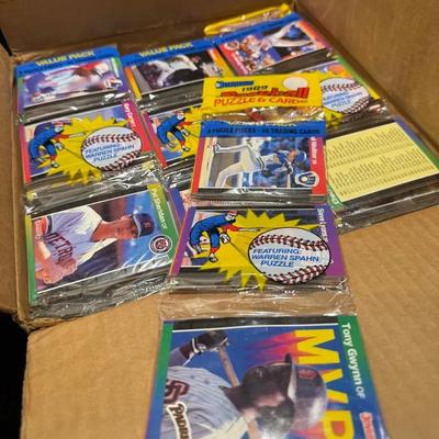 Donrus 1989 baseball puzzle card strips open case