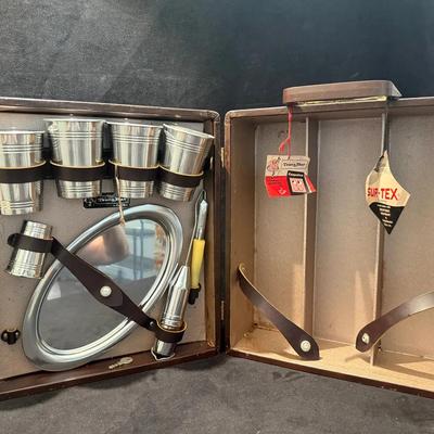 Vintage portable executair 101 trav l bar by ever wear in brown case