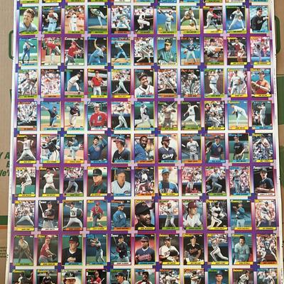 The topps co uncut trading card press sheets 1990 3 press sheets)