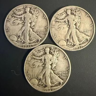 Walking liberty half dollar coins 1930s