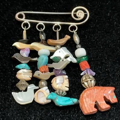 Zuni fetish brooch
