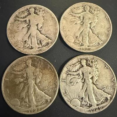 1920s walking liberty half dollar coins