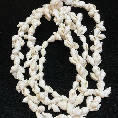 Necklace strand of white sea shells