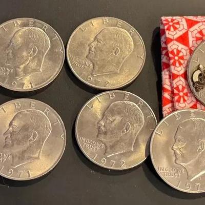 Eisenhower silver dollars 1970s
