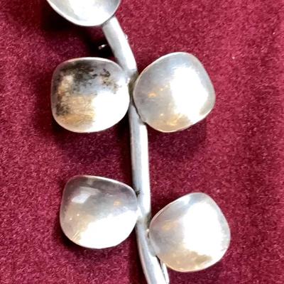 Silver danish style vintage brooch