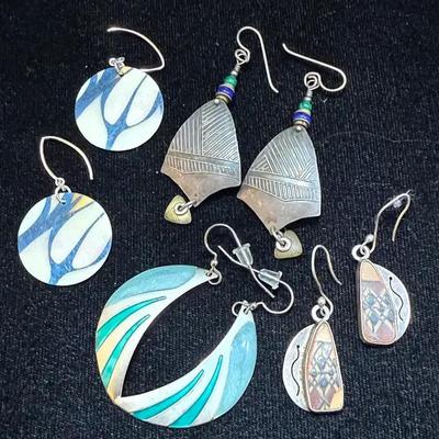 Four pair wire back earrings