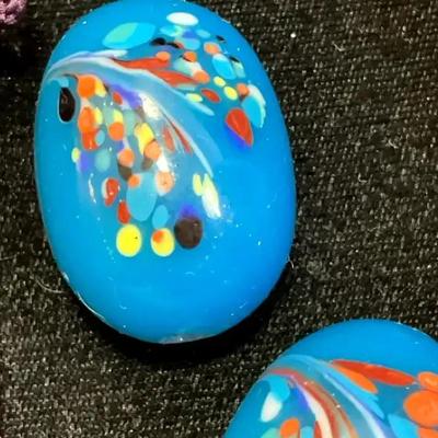Vintage japanese glass scroll weights