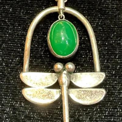 Silver dragonfly necklace
