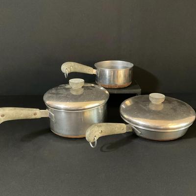 Vintage Revere Ware Copper Clad Pots