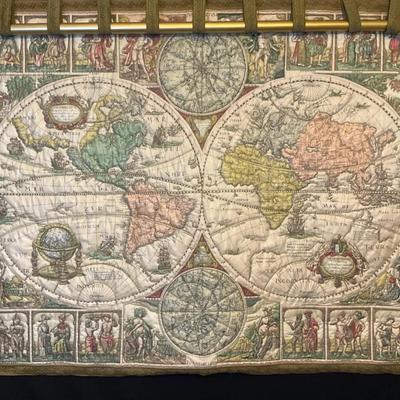 Vintage Quilted Tapestry And Rod