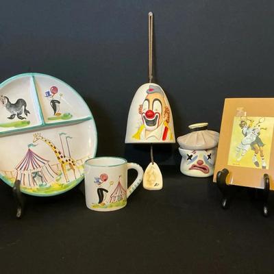 Vintage Assorted Clown Themed Decor 